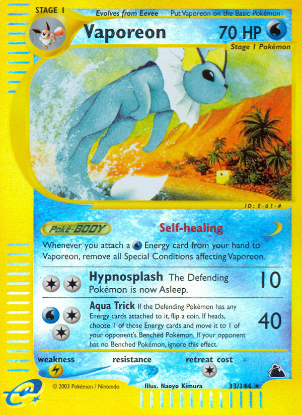 E-Series Skyridge Vaporeon #33/144 reverse holo
