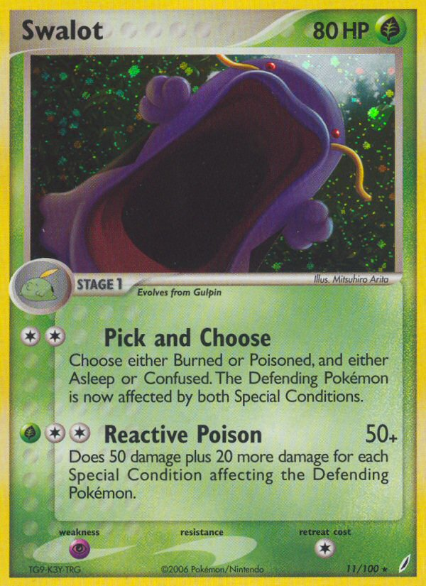 EX Crystal Guardians Holo Swalot #11/100