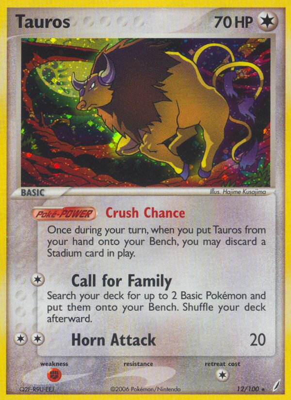 EX Crystal Guardians Holo Tauros #12/100