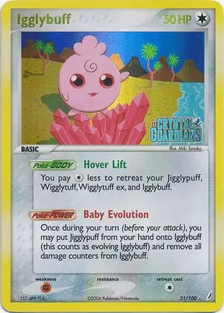 EX Crystal Guardians Igglybuff #21/100 reverse holo