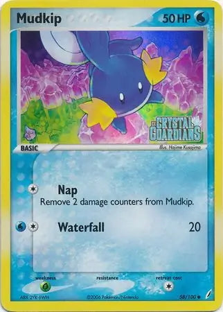 EX Crystal Guardians Mudkip #58/100 reverse holo