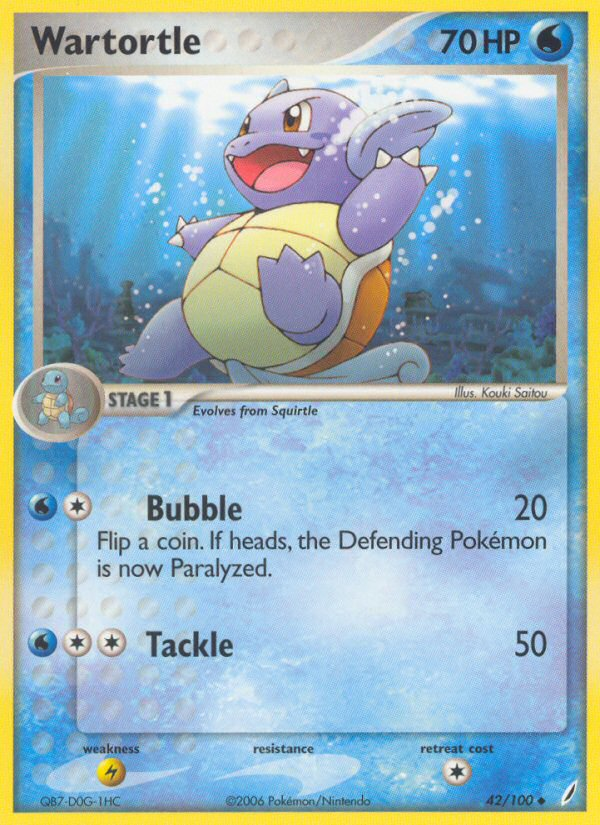 EX Crystal Guardians Wartortle #42/100