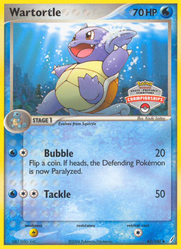 EX Crystal Guardians Wartortle #42 Championships promo