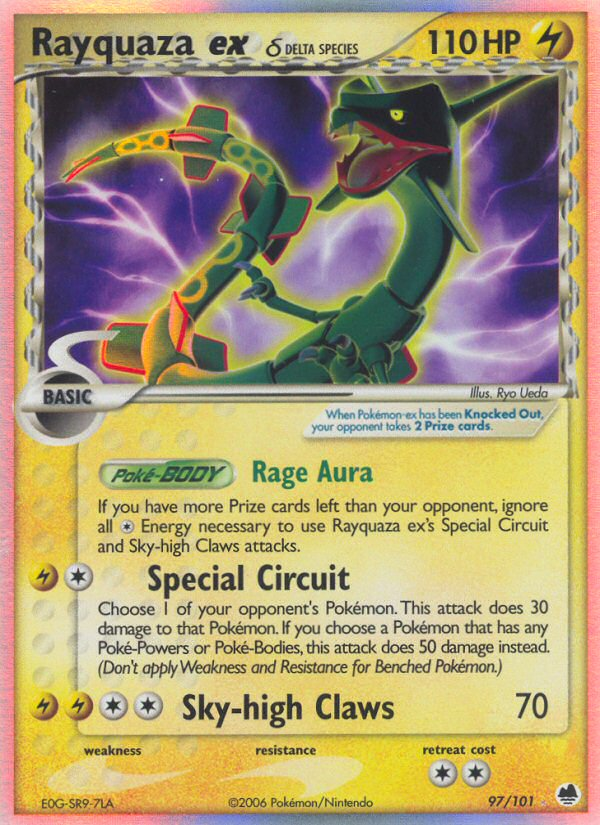 EX Dragon Frontiers Holo Rayquaza ex #97/101