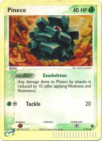 EX Dragon Pineco #71/97 reverse holo