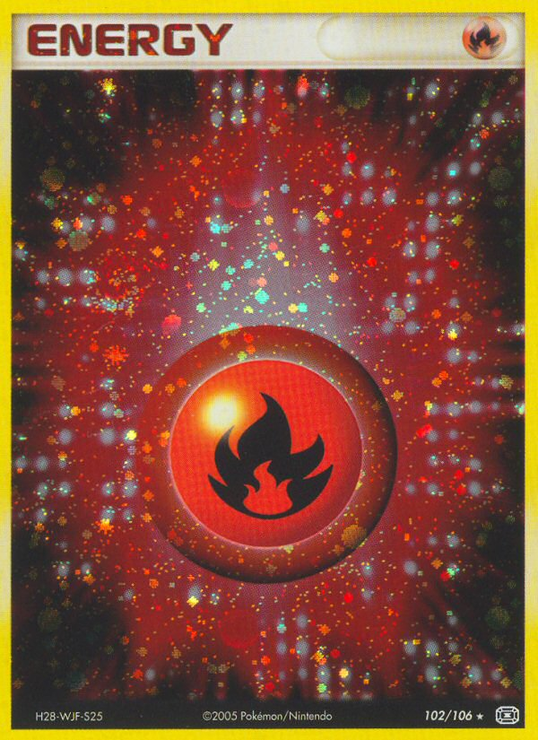 EX Emerald Holo Fire Energy #102/106