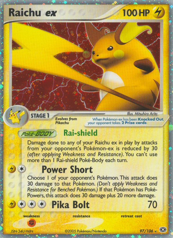 EX Emerald Holo Raichu ex #97/106