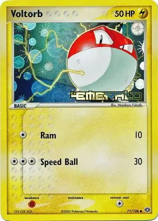 EX Emerald Voltorb #71/106 reverse holo