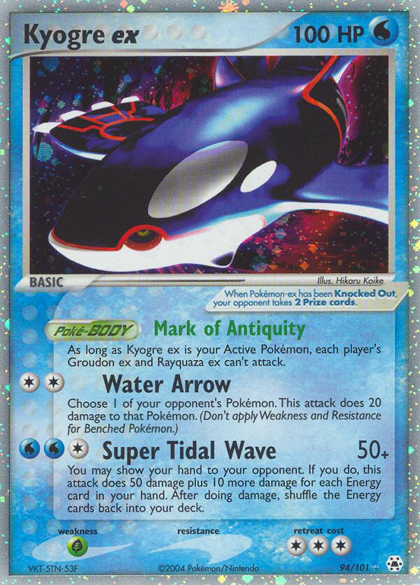 EX Hidden Legends Kyogre EX #94/101