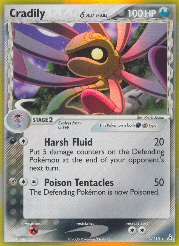 EX Holon Phantoms Holo Cradily #2/110