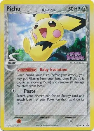 EX Holon Phantoms Pikachu #76/110 reverse holo