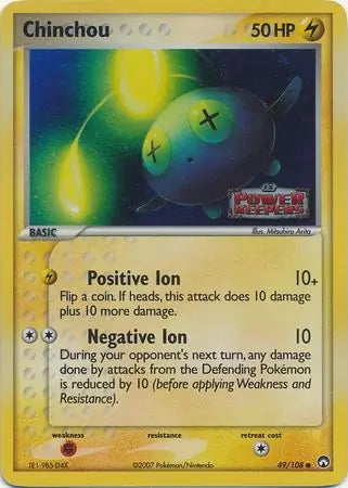 EX Power Keepers Chinchou #49/108 reverse holo
