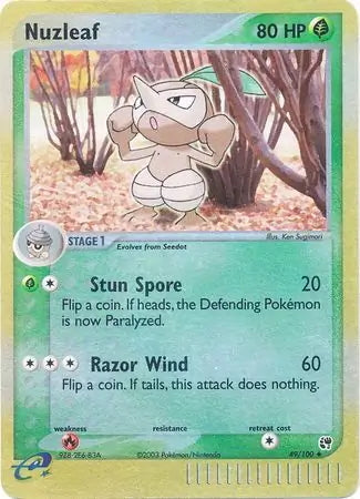 EX Sandstorm Nuzleaf #49/100 reverse holo