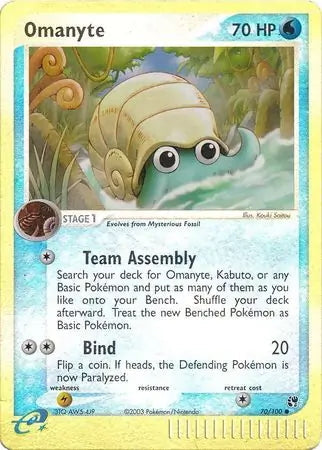 EX Sandstorm Omanyte #70/100 reverse holo