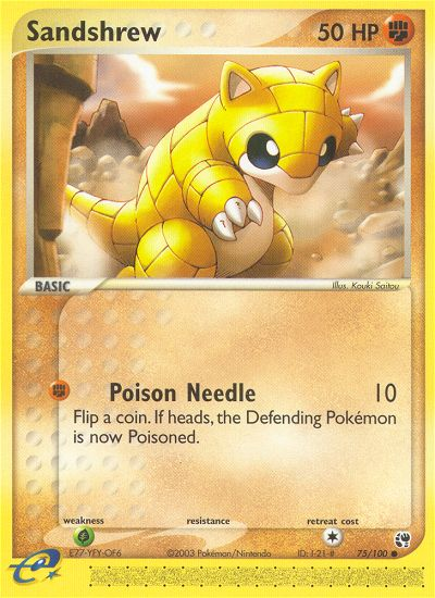 EX Sandstorm Sandshrew #75/100