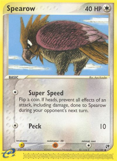EX Sandstorm Spearow #81/100