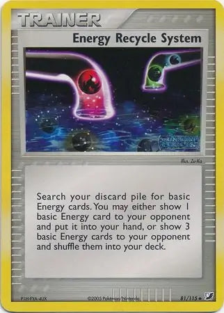EX Unseen Forces Energy Recycle System #81/115 reverse holo
