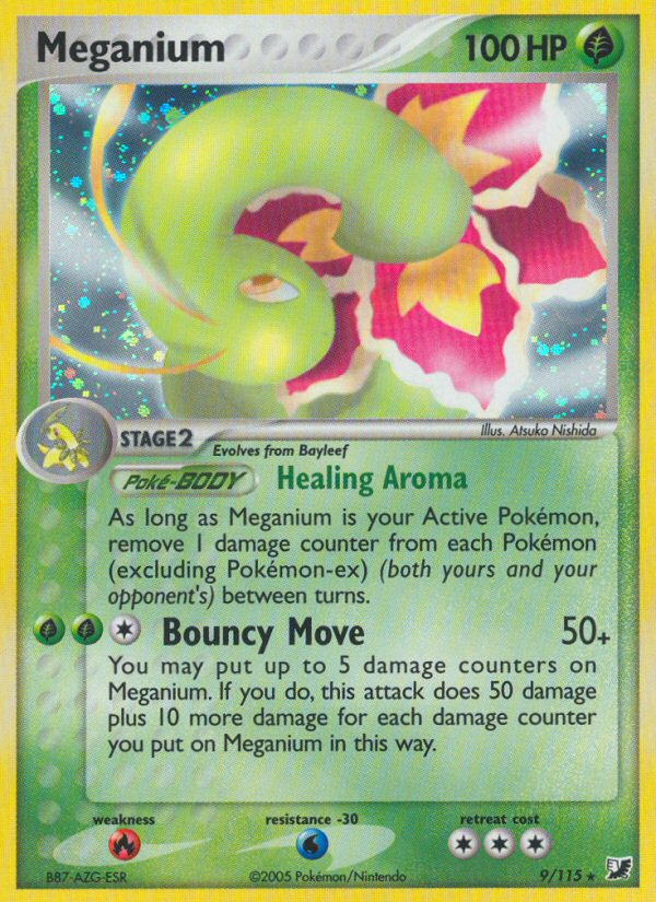 EX Unseen Forces Holo Meganium #9/115