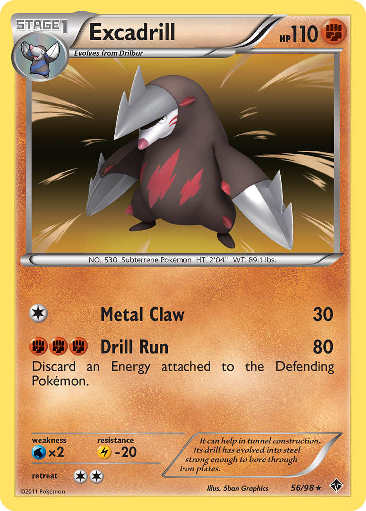 Emerging Powers Non - Holo Excadrill #56/98