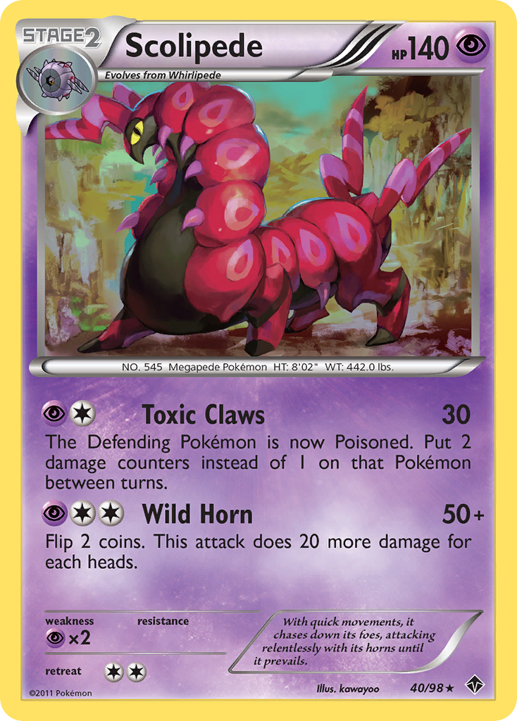 Emerging Powers Non - Holo Scolipede #40/98