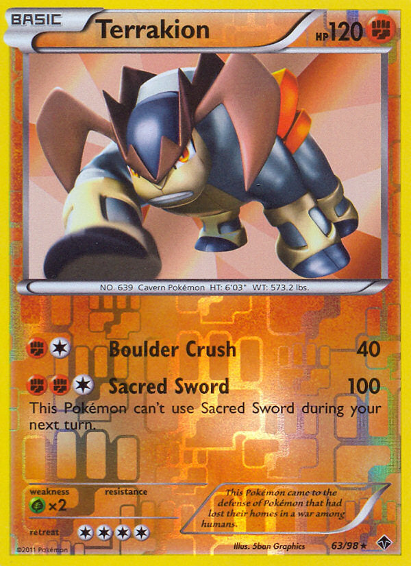Emerging Powers Terrakion #63/98 reverse holo