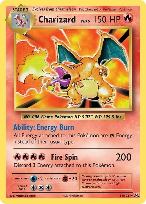 Charizard Holo 11/108 uit XY Evolutions