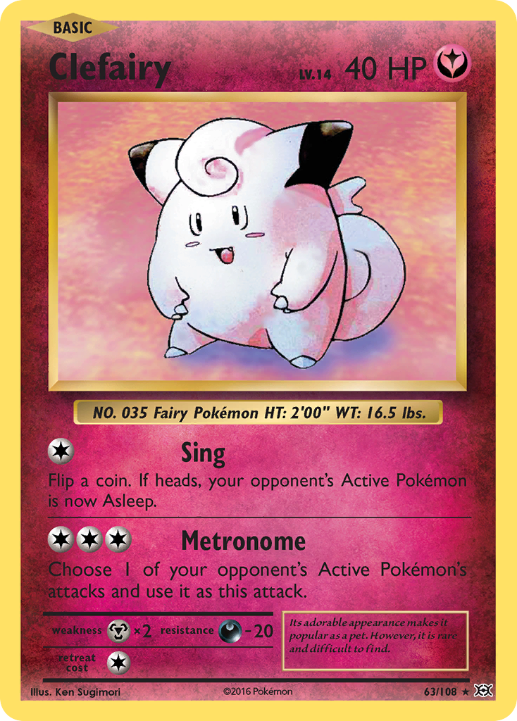 Evolutions Holo Clefairy #63/108