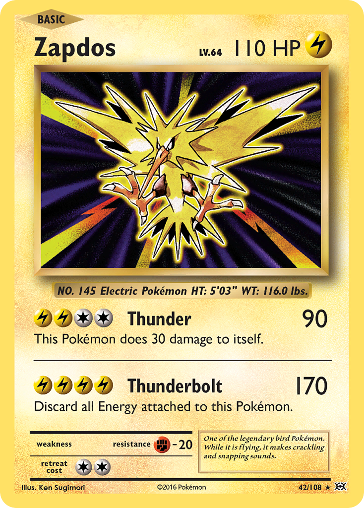 Evolutions Holo Zapdos #42/108