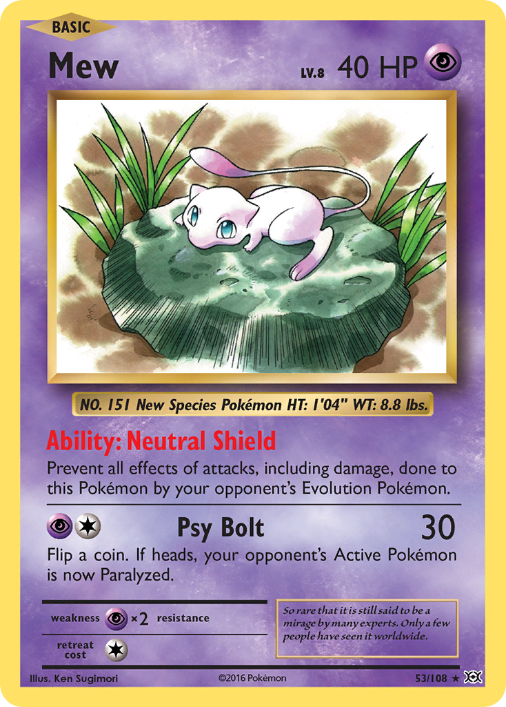 Evolutions Non- Holo Mew #53/108