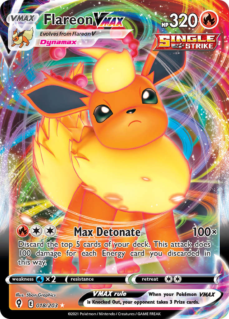 Evolving Skies Flareon VMAX #18/203