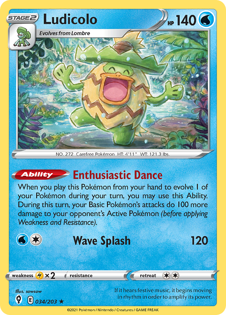 Evolving Skies Holo Ludicolo #34/203