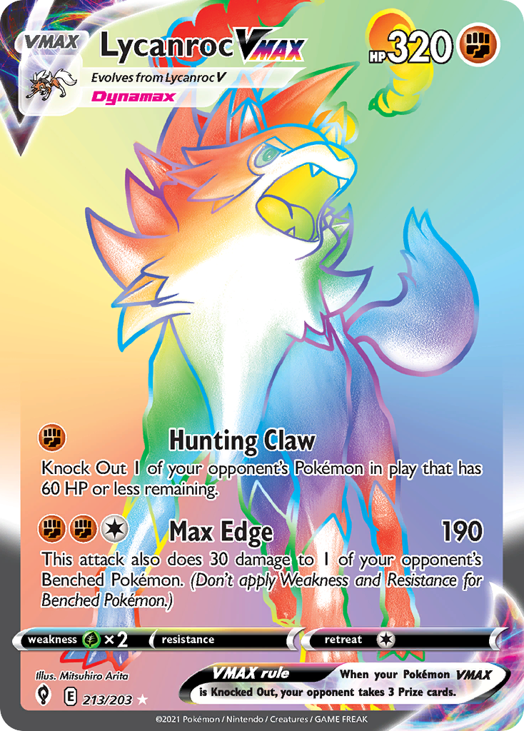 Evolving Skies Lycanroc VMAX #213/203