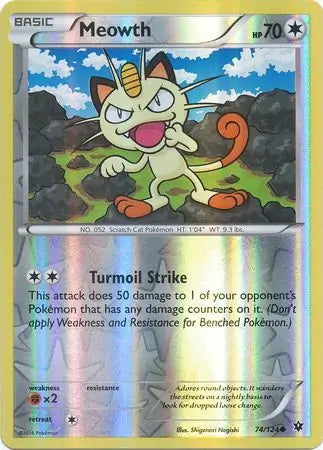 Fates Collide Meowth #74/124 reverse holo