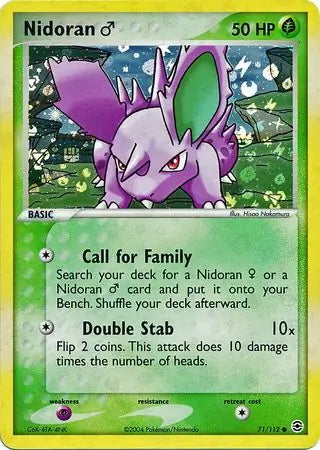 FireRed & LeafGreen Nidoran(M) #71/112 reverse holo