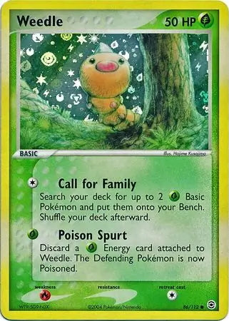 FireRed & LeafGreen Weedle #86/112 reverse holo