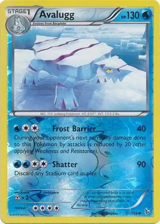 Flashfire Avalugg #31/106 reverse holo