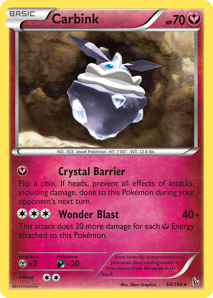 Flashfire Non - Holo Carbink #68/106
