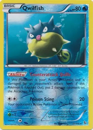 Flashfire Qwilfish #21/106 reverse holo
