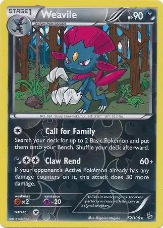 Flashfire Weavile #52/106 reverse holo