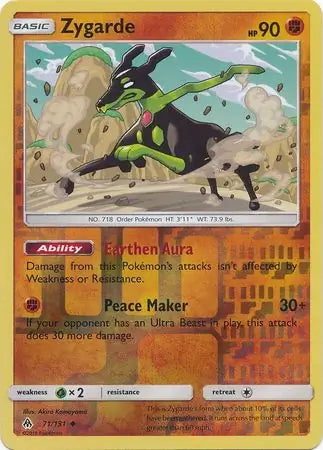 Forbidden Light Zygarde #71/131 reverse holo
