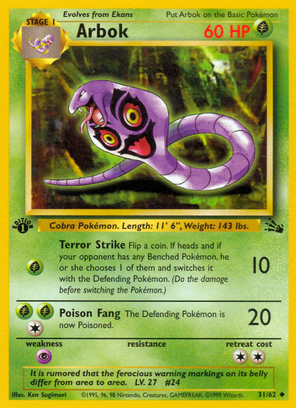 Fossil set Arbok #31/62 first edition