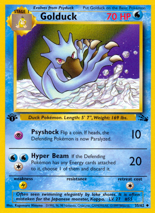 Fossil set Golduck #35/62 first edition