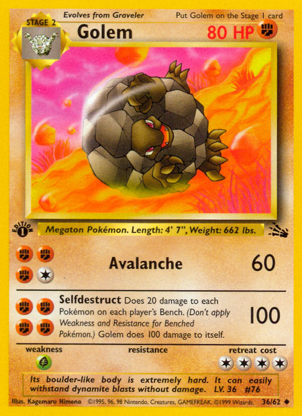 Fossil set Golem #36/62 first edition