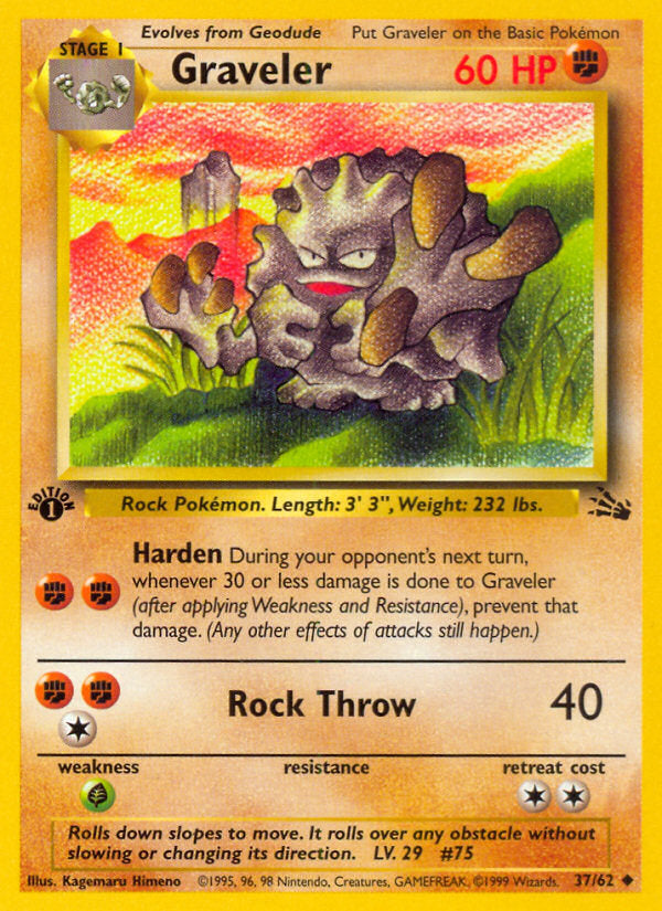 Fossil set Graveler #37/62 first edition