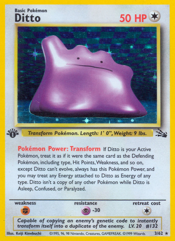 Fossil set Holo Ditto #3/62 first edition