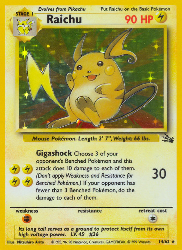 Fossil set Holo Raichu #14/62 unlimited