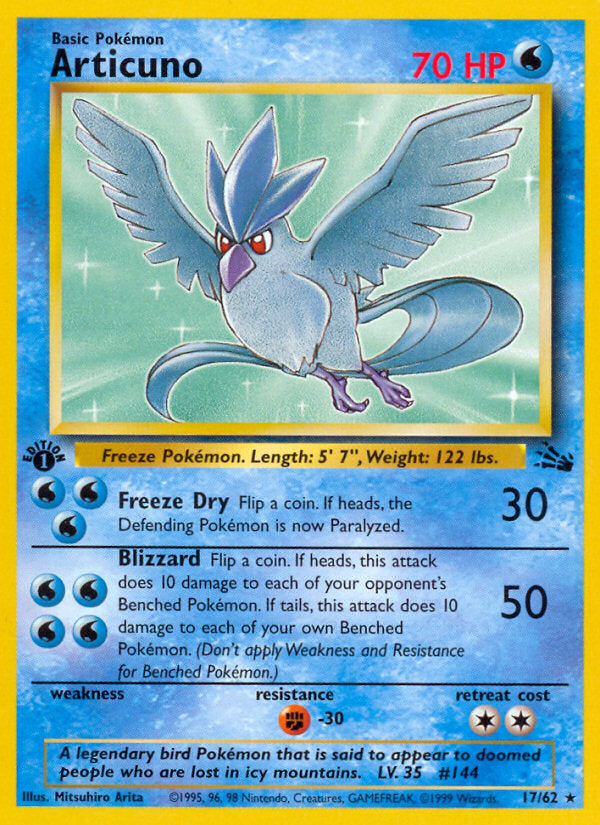 Fossil set Non Holo Articuno #17/62 first edition