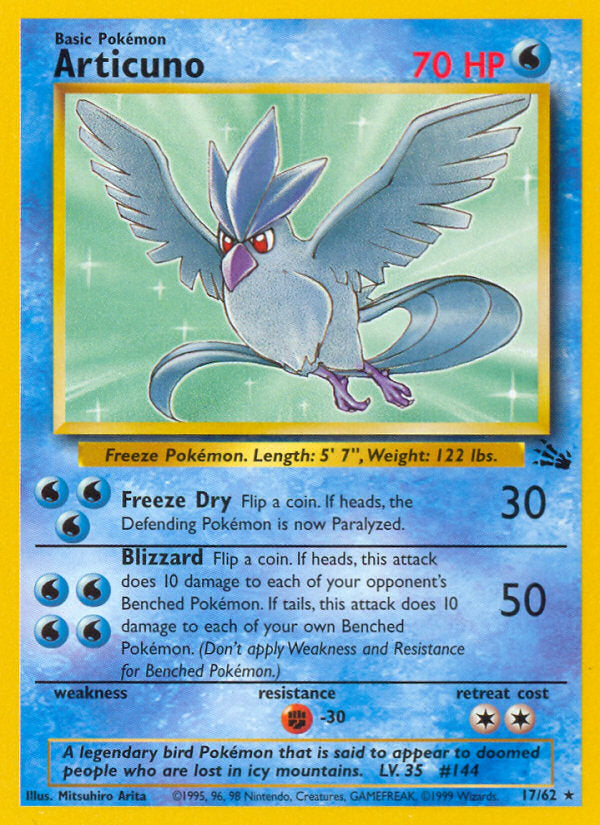 Fossil set Non Holo Articuno #17/62 unlimited