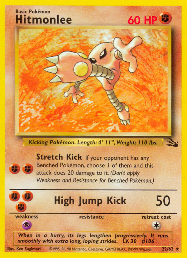Fossil set Non Holo Hitmonlee #22/62 unlimited