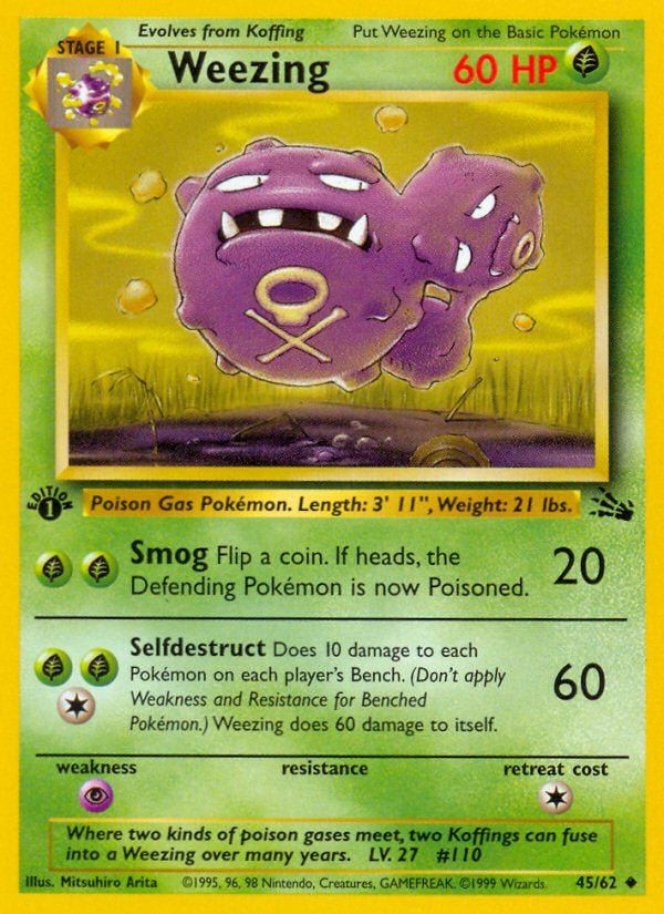 Fossil set Weezing #45/62 first edition